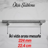 Doruk Kulp Mutfak Mobilya Dolabı Çekmece Dolap Kulpları Kapak Kulbu Kulpu Krom Renk 224 mm Metal thumbnail 6
