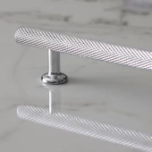 Doruk Kulp Mutfak Mobilya Dolabı Çekmece Dolap Kulpları Kapak Kulbu Kulpu Krom Renk 224 mm Metal thumbnail 4