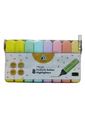 Adel prıme fosforlu kalem 8 adet pastel renk - 1