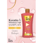 Bio Keratin Gold Keratin & Makademya Yağlı Güçlendirici Etkili Tuzsuz Şampuan 700 ml - 1