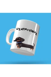 Dachshund Uzatmıyoruz Tasarımlı Kupa Bardak - Çay Kahve Kupası - 1