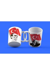 Atatürk Temalı Tasarım Çay Kahve Kupası - 1