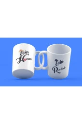 Evin Hanımı Evin Reisi 2 li Özel Tasarım Çay Kahve Kupası - 1