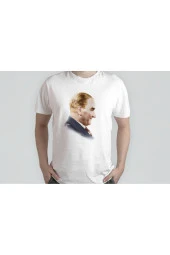 Atatürk Baskılı Beyaz Unısex T-shırt - 2