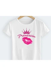 Prensesin Annesi Taçlı Rujlu Dudak Baskılı Tshırt - 1
