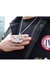 Iced Taşlı No Money No Friend Kolye - 1