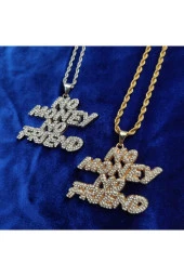 Iced Taşlı No Money No Friend Kolye - 2
