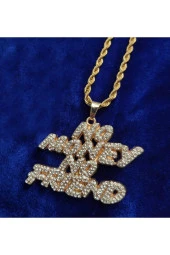 Iced Taşlı No Money No Friend Kolye - 3