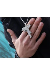 Iced Taşlı Uzi Kolye - 1