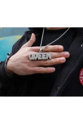 Iced Taşlı Queen Kolye - 1