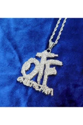 Iced Taşlı Otf Kolye Silver Renk - 3