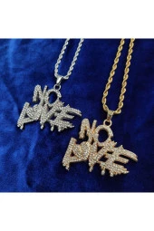 Iced Taşlı No Love Kolye - 1