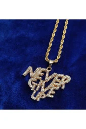 Iced Taşlı Never Give Up Kolye - 3