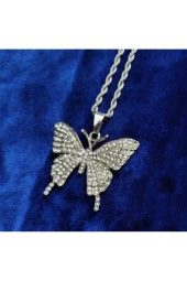 Iced Taşlı Butterfly Kolye - 3