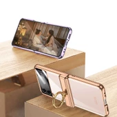 Samsung Galaxy Z Flip 4 Kılıf Kıpta Lens Korumalı Yüzüklü Birleşik Kapak thumbnail 8