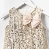 Kız Çocuk Şortlu Payetli 2 Li Bayramlık Takım - 3