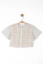 NK KİDS Kız Çocuk Mocca Keten Mevsimlik Ceket 36545 thumbnail 3