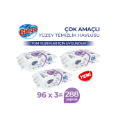 Bingo Pratik Yüzey Temizlik Havlusu Arap Sabunu Katkılı Lavanta 96x3 (288 YAPRAK) - 1