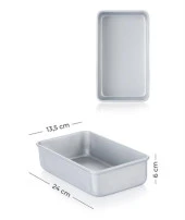 Acar Mate Alüminyum Baton Kek Kalıbı 24 cm MOON-05771 - 2