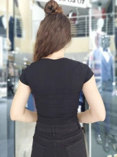 3414 V Yaka Kaş Korse Büzgülü Body - 2