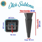 Mobilya Oturma Grubu Kanepe Sehpa TV Ünitesi Koltuk Ayağı Baza Ayakları Mat Siyah 20 cm thumbnail 2