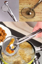 Hayal Sepeti Kızartma Maşalı Kevgir Çelik Patates Kızartma Tenceresi Yağ Süzgeçli - 1