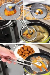 Hayal Sepeti Kızartma Maşalı Kevgir Çelik Patates Kızartma Tenceresi Yağ Süzgeçli - 5