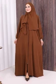 Şallı Namaz Elbisesi 3857 Kahverengi thumbnail 1