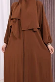 Şallı Namaz Elbisesi 3857 Kahverengi thumbnail 7