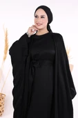 Yarasakol Abayalı Elbise Takım 8497 Siyah - 4