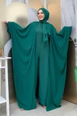 Şalıyla Birlikte Tulum ve Abaya İkili Takım 8519 Zümrüt thumbnail 1