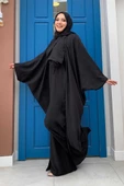Şalıyla Birlikte Tulum ve Abaya İkili Takım 8519 Siyah thumbnail 2