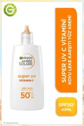 Garnier Ambre Solaire Super UV C Vitamini Koyu Leke Karşıtı Fluid Krem SPF50+ 40ML - 1