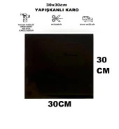 Renkli Duvarlar 30x30 Cm 1 Adet Kendinden Yapışkanlı Shiny Düz Siyah Parlak Duvar Ofis Mutfak Karosu Paneli - 1