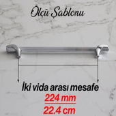 Duru 224 mm Metal Kulp Mutfak Mobilya Dolabı Çekmece Dolap Kulpları Kapak Kulbu Kulpu Krom Renk thumbnail 4