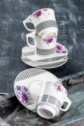 Acar Black Wall 6'lı Kahve Fincan Takımı - 2