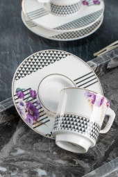 Acar Black Wall 6'lı Kahve Fincan Takımı - 6