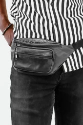 Hakiki Deri Siyah Freebag - Bel Çantası & Göğüs Çantası - 3