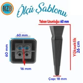 Mobilya Oturma Grubu Kanepe Sehpa TV Ünitesi Koltuk Ayağı Baza Ayakları Mat Siyah 26 cm thumbnail 2