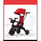 Maxi Taxi Trike Plus F3 Ebeveyn Kontrollü Katlanabilir Bisiklet Kırmızı - 4