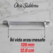 Duru 128 mm Metal Kulp Mobilya Mutfak Dolabı Kulpları Çekmece Dolap Kapak Kulbu Kulpu Krom Renk - 6