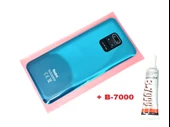 Tkgz Xiaomi Redmi NOTE 9 PRO Arka Kapak Batarya Kapağı (LENSLİ CAM) (B-7000) MAVİ thumbnail 1
