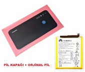 Huawei Uyumlu P20 Lite Arka Pil batarya Kapağı + PİL (CAM KAMERA LENSİ) SİYAH - 1