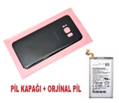 Tkgz Samsung Galaxy S8 Arka Pil Batarya Kapağı + PİL (CAM) SİYAH thumbnail 1