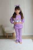 KIZ ÇOCUK 2 İPLİK MİNNİE VE DUFFY DUCK DESENLİ İSPANYOL PAÇA TAKIM - 2
