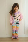 KIZ ÇOCUK 2 İPLİK MİNNİE VE DUFFY DUCK DESENLİ İSPANYOL PAÇA TAKIM - 5