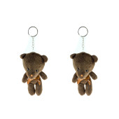 Anahtarlık pelüş Ayıcık Anahtarlık İkili Set Koyu Kahve 12 Cm - 1