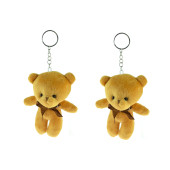 Anahtarlık pelüş Ayıcık Anahtarlık İkili Set Kahverengi 12 Cm - 1