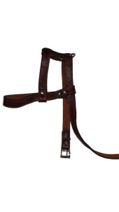 Lovely Hakiki Deri Ayarlanır Köpek Göğüs Tasması 2cm 5-17Kg Köpeklere KOYU KAHVE - 1