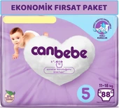 Canbebe Bebek Bezi Beden:5 (11-18Kg) Junior 88 Adet Ekonomik Fırsat Pk - 1